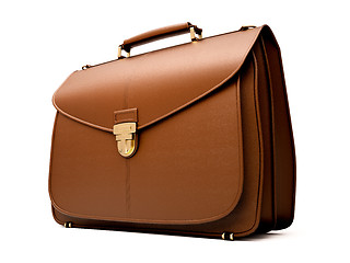 Image showing Brown business briefcase isolated