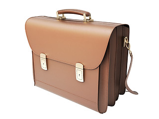 Image showing Brown business briefcase isolated