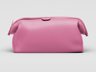 Image showing Pink leather clutch