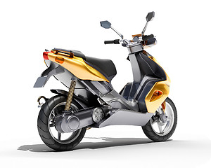 Image showing Trendy orange scooter close up