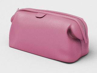 Image showing Pink leather clutch