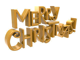 Image showing Merry Christmas text isolated