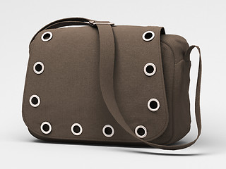 Image showing Grey handbag with studs