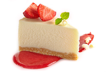 Image showing strawberry cheesecake