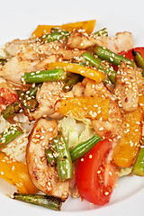 Image showing Warm salad with chicken