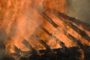 Image showing roof on fire