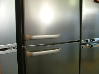 Image showing new fridges in line (handles)