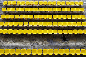 Image showing Yellow Bleacher Seats
