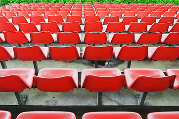 Image showing Red Bleacher Seats