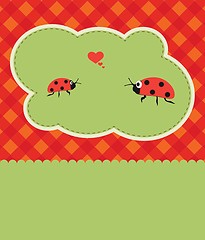 Image showing Ladybird on the green grass.