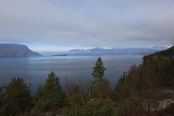 Image showing Fjords and mountains