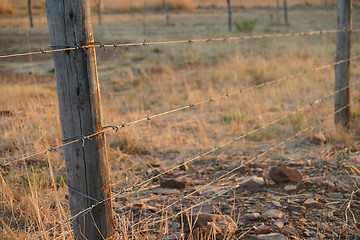 Image showing Barbed wire fence