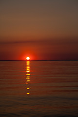 Image showing Sunset on the lake