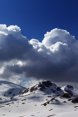 Image showing Snow mountains and blue sky