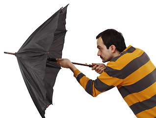 Image showing Man with umbrella