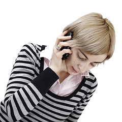 Image showing Woman talking on phone