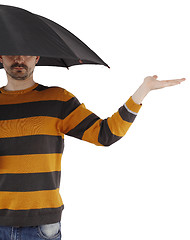 Image showing Man with umbrella