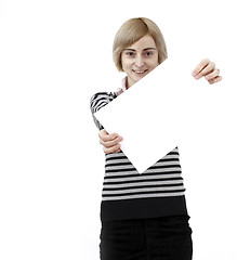 Image showing Woman holding a paper