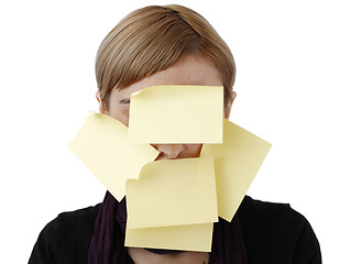 Image showing Woman and post it