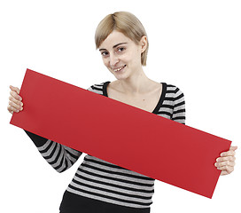 Image showing Woman holding a paper