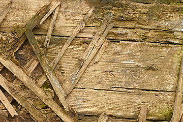 Image showing Fragment of an old wooden walls