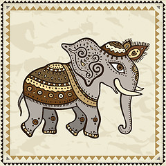 Image showing Ethnic elephant.  Indian style.