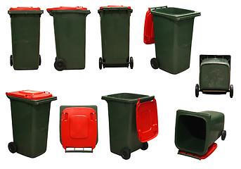 Image showing red garbage bins