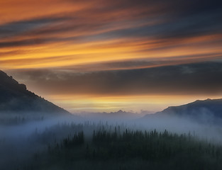 Image showing Sunset In The Mountains