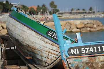 Image showing Old fishingboats