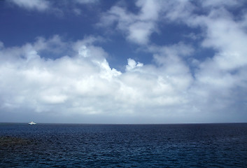 Image showing white boat in distance