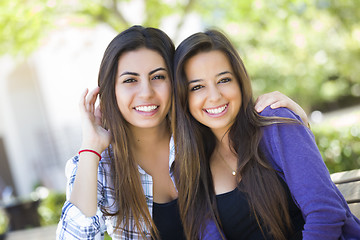 Image showing Mixed Race Young Adult Female Friends Portrait