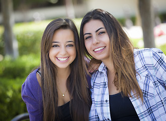 Image showing Two Mixed Race Female Friends Portrait