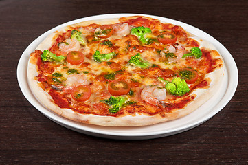 Image showing seafood pizza