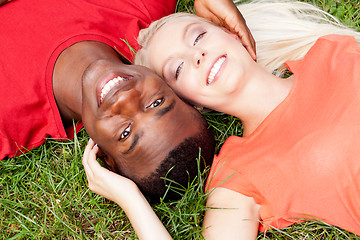 Image showing young couple in love summertime fun happiness romance 