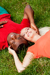 Image showing young couple in love summertime fun happiness romance 