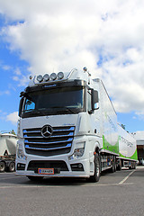 Image showing White Mercedes-Benz Actros Truck and Trailer