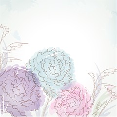 Image showing Delicate pattern with pastel colored flowers.