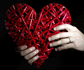 Image showing Hand made red heart