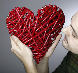 Image showing Hand made red heart