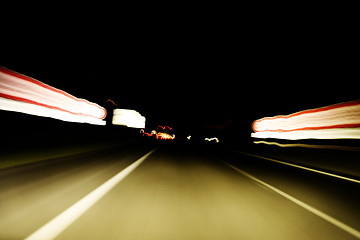 Image showing Night on the road