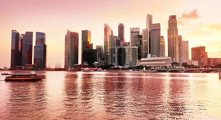 Image showing Sunset view of Singapore