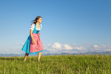 Image showing woman in bavarian traditional dirndl