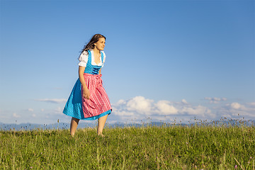Image showing woman in bavarian traditional dirndl