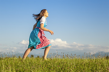 Image showing woman in bavarian traditional dirndl