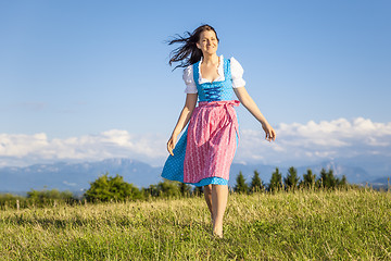 Image showing woman in bavarian traditional dirndl