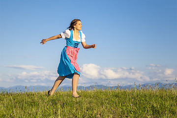 Image showing woman in bavarian traditional dirndl