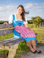 Image showing woman in bavarian traditional dirndl