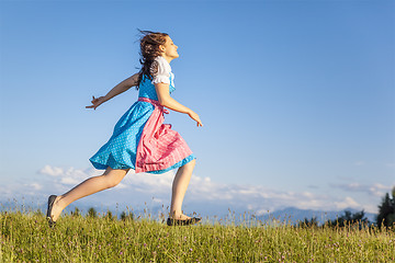 Image showing woman in bavarian traditional dirndl