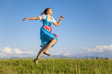 Image showing woman in bavarian traditional dirndl