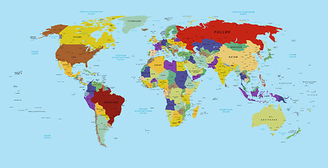 Image showing world map in russian